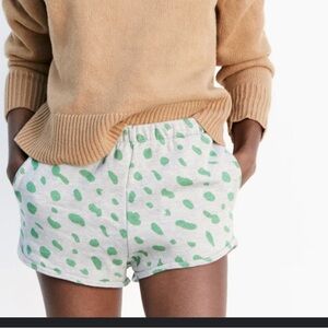 Clare V light grey/mint opal jaguar sweat shorts